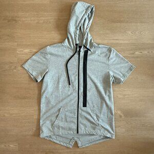 Mens Short Sleeve Longline Hoodie